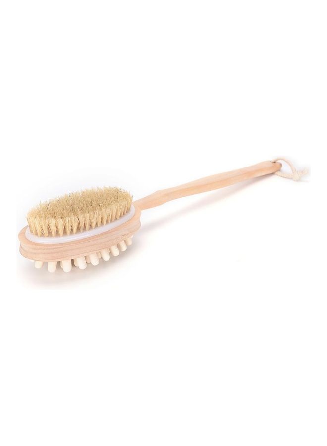Double Sided Bath Body Brush Beige 43 x 9cm