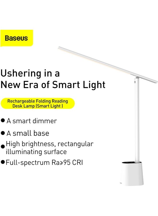 بيسوس LED Desk Lamp Auto-Dimming Table Lamp Eye-Caring Smart Lamp Touch Control 47" Wide Illumination 250 Lumens 5W 3 Color Modes for Home Office, Living Room, Bedroom, Painting White - Image 2