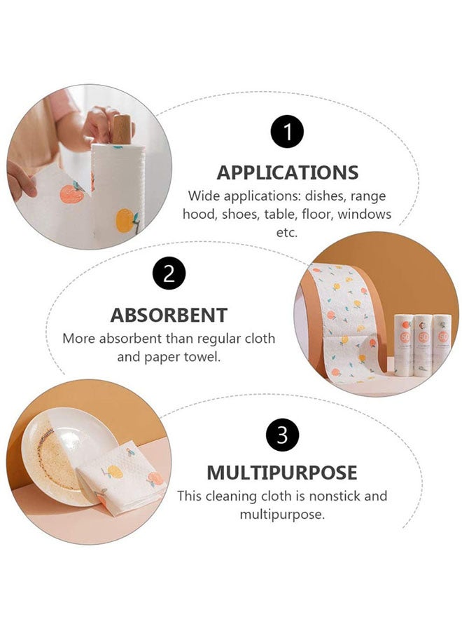 مجموعة بكرات مناشف ورقية قابلة لإعادة الاستخدام أو للاستعمال مرة واحدة من قطعتين لون أبيض 25x25سم - Image 3