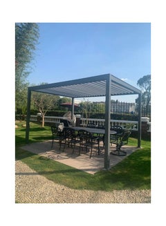 Aluminium Pergola With Adjustable Blade Black 400x400x280cm