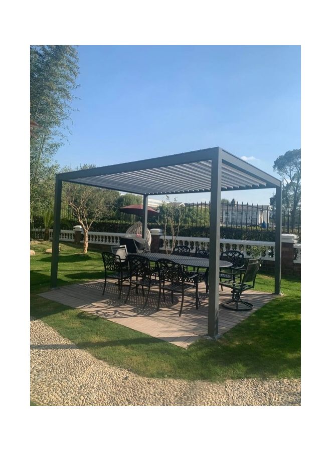 Generic - Aluminium Pergola With Adjustable Blade Black 400x400x280cm - Image 1