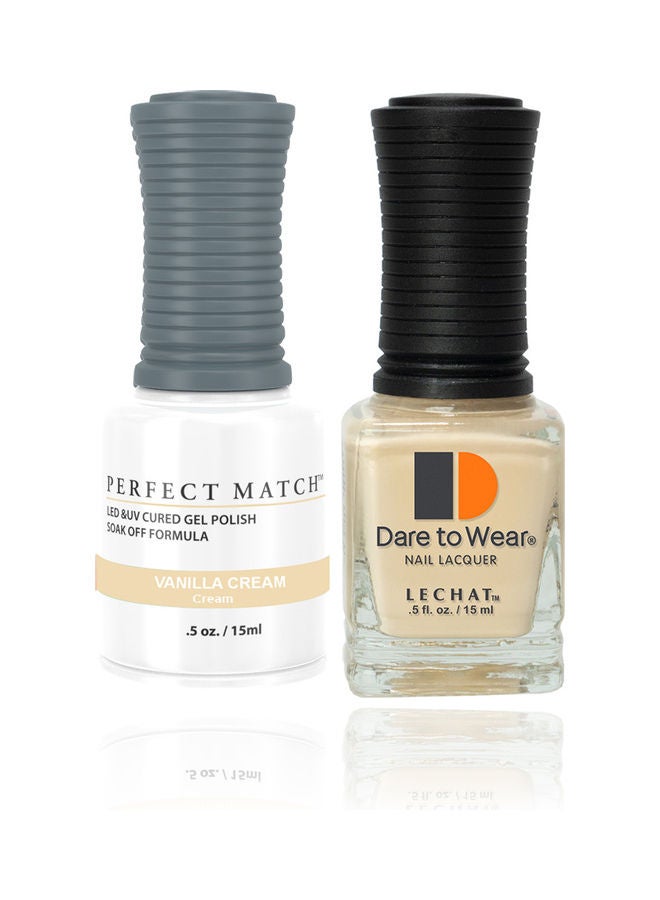 Lechat Perfect Match UV/LED Cured Gel Polish With Dare To Wear Nail Lacquer Vanilla Cream - Image 1