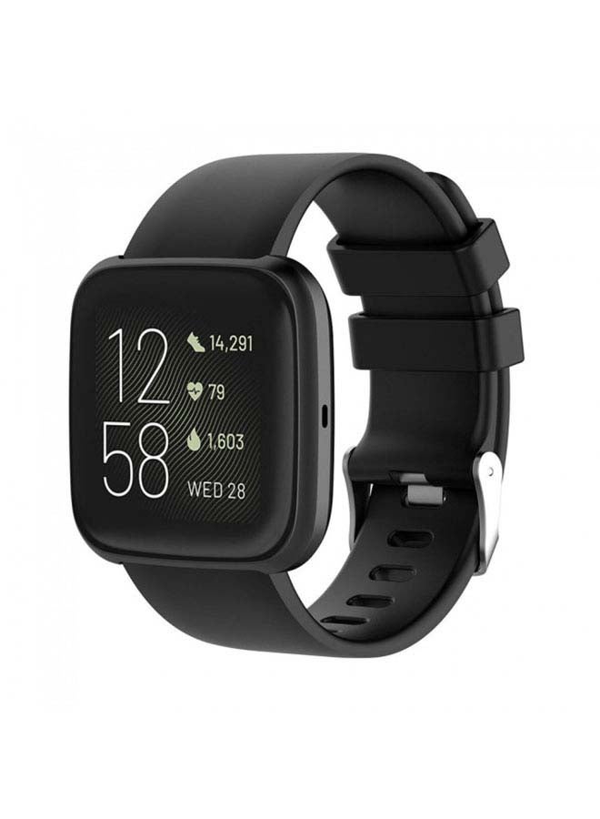MARGOUN Replacement Silicone Band for Fitbit Versa/Versa 2/Versa Lite Smart Watch black - Image 1