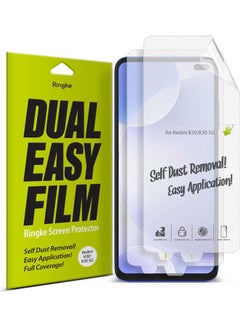 طقم لاصقة حماية للشاشة لهاتف شاومي K30/K30 5G/بوكو X2 من قطعتين شفاف