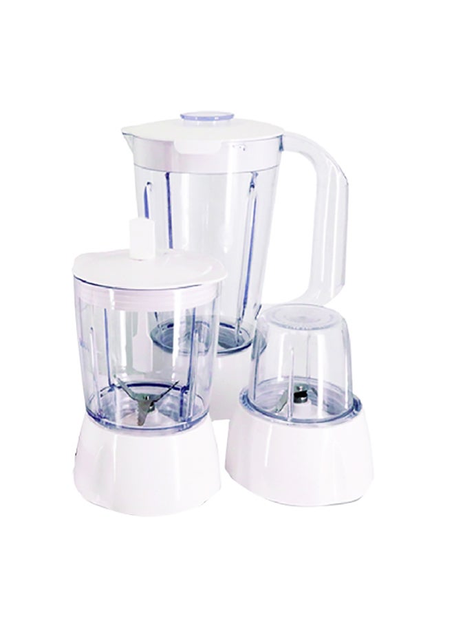 GEEPAS - 4-in-1 Food Processor, 2 Speed with Pulse Control, Powerful Motor, Safety Interlock, Circular Feed Tube, Stainless Steel Filter and Blade, Multipurpose, Stainless Steel Blades 600 W GSB9890 White - Image 1