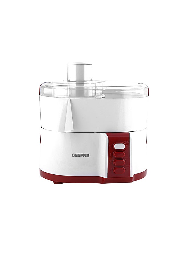 GEEPAS - 4-in-1 Food Processor, 2 Speed with Pulse Control, Powerful Motor, Safety Interlock, Circular Feed Tube, Stainless Steel Filter and Blade, Multipurpose, Stainless Steel Blades 600 W GSB9890 White - Image 1