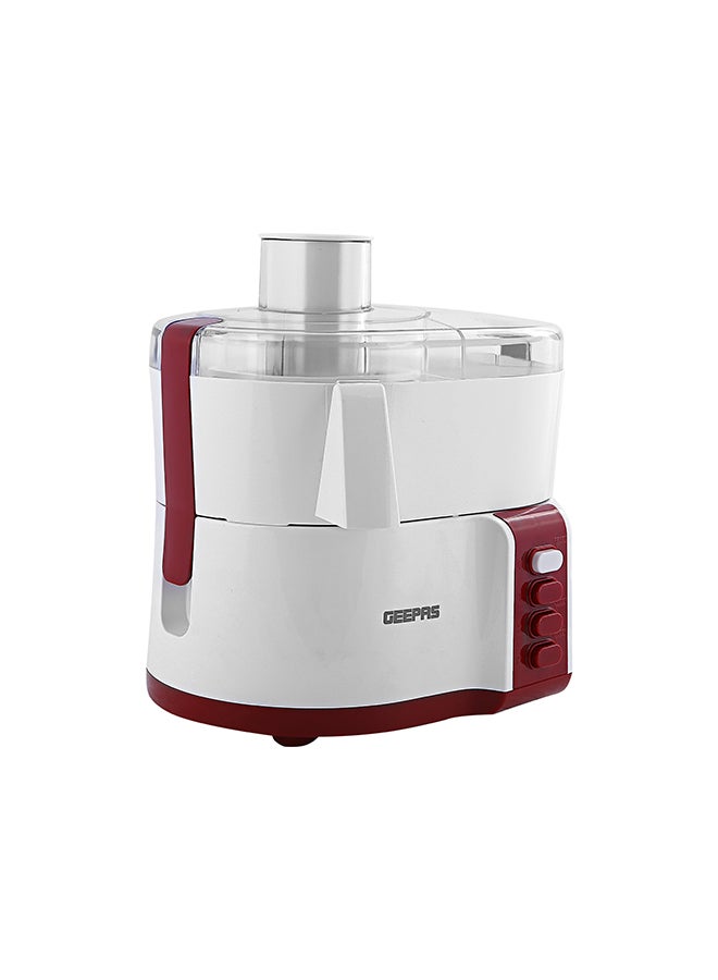 GEEPAS - 4-in-1 Food Processor, 2 Speed with Pulse Control, Powerful Motor, Safety Interlock, Circular Feed Tube, Stainless Steel Filter and Blade, Multipurpose, Stainless Steel Blades 600 W GSB9890 White - Image 1