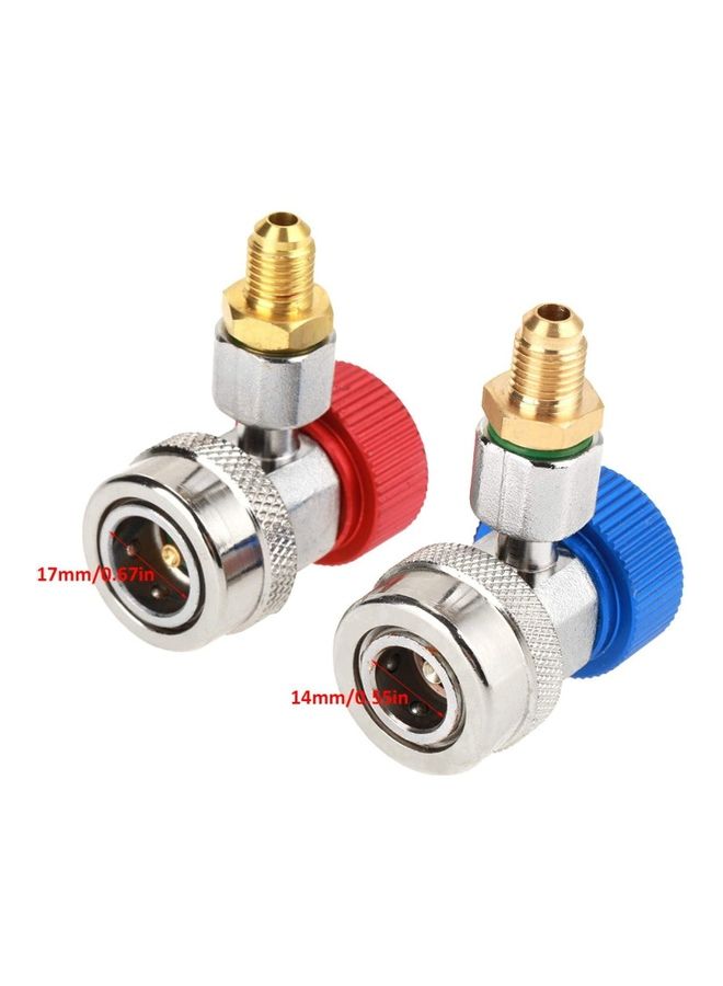 محول تثبيت مكون من قطعتين، بطراز R134A باللون: الأزرق/الأحمر 5x4x4سم - Image 3