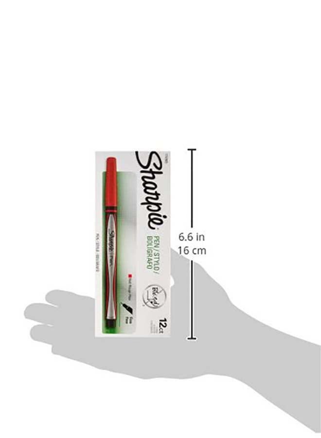 Sharpie 12-Piece Fine Tip Grip Pen Red - Image 2