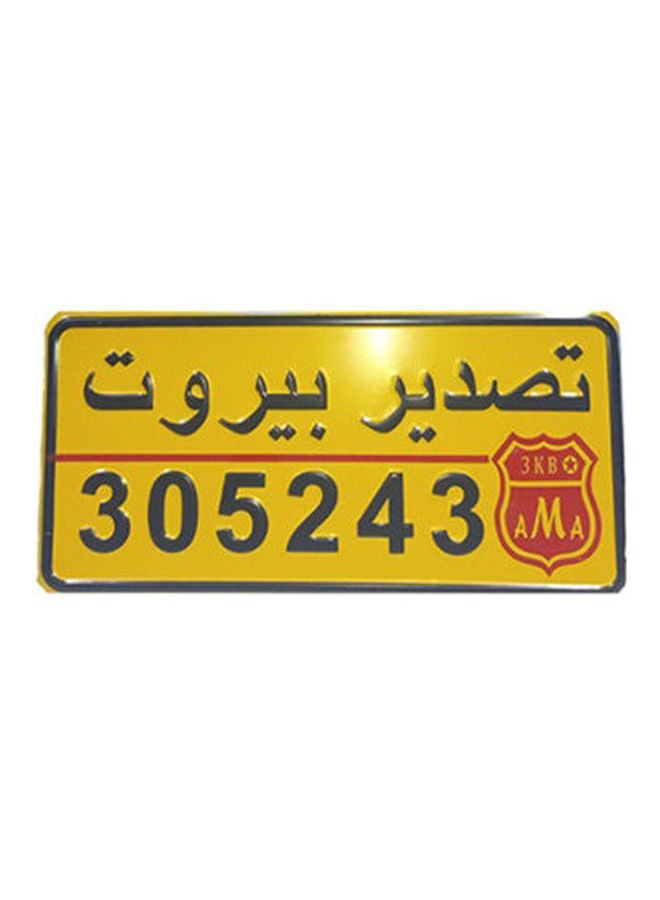 Generic Beirut Export Plate 