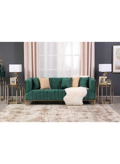 Sakhalin 3-Seater Sofa Green/Gold 217x74x87cm