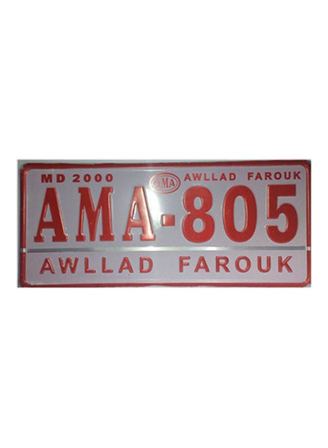 Generic Square Plate Number Ama-806 