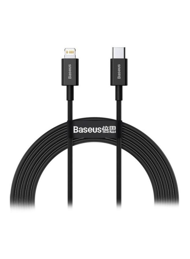 Baseus USB C to Lightning Fast Charging Data Cable PD 20W Superior Series Type C for Apple iPhone 14 Pro Max /Plus/13/12/11 Pro Max Mini XS X 8 7 6 5 SE iPad and More 2M Black  - Image 1