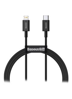 بيسوس كابل USB C إلى Lightning للشحن السريع ونقل البيانات مزود بتقنية PD وقدرة 20 وات ورأس Type- C من سلسلة سوبيريور للاستخدام مع هواتف أبل آيفون 13 و12 و11 برو ماكس وميني وXS وX و8 و7 و6 و5 وSE وأجهزة الآي باد والمزيد (بطول 1 متر) أسود  - Image 1