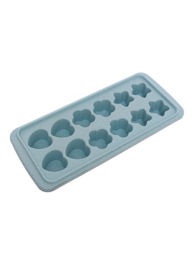 Plastic Ice Tray Star And Heart Shape Set Of 2 Pieces Blue