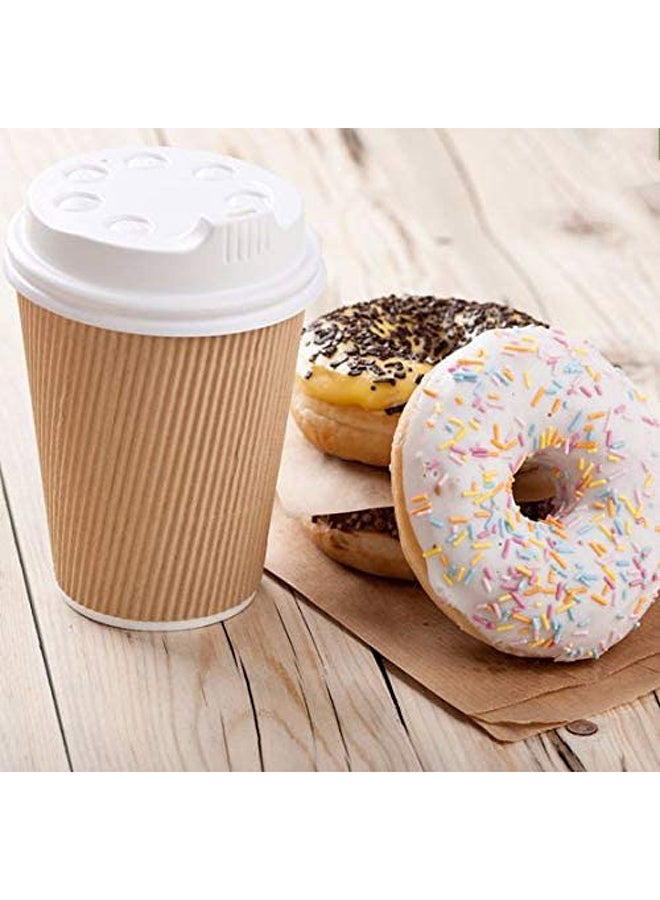 إس إن إتش باكينج طقم أكواب قهوة ورقية ساخنة مع غطاء مكون من 10 قطع البني/الأبيض - Image 5