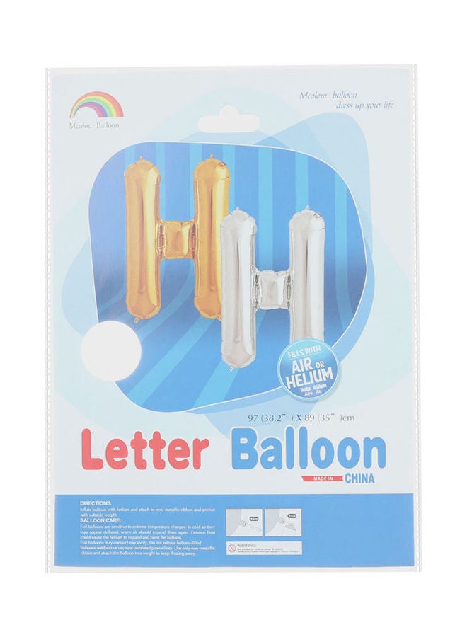 أم كولور بالون بالون من القصدير على شكل حرف H - Image 1