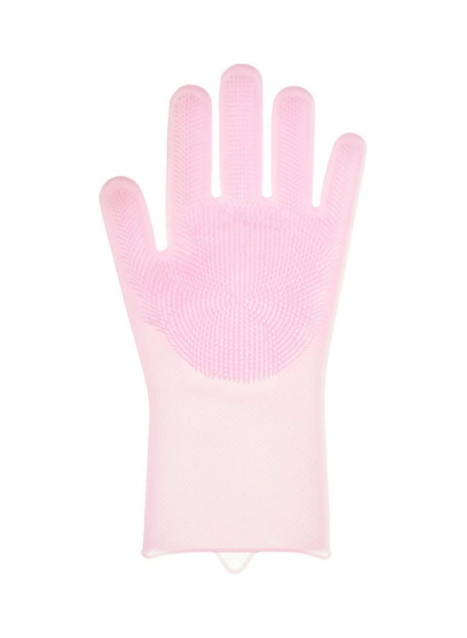 Kitchen Silicone Cleaning Gloves Pink 