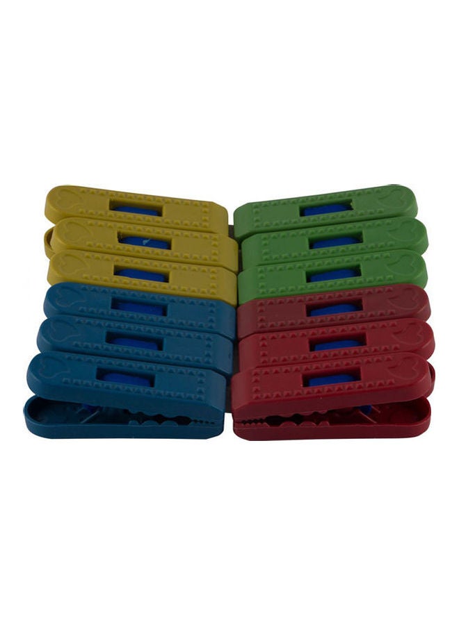 Plastic Clippers Set  -  12 Pieces Multicolour