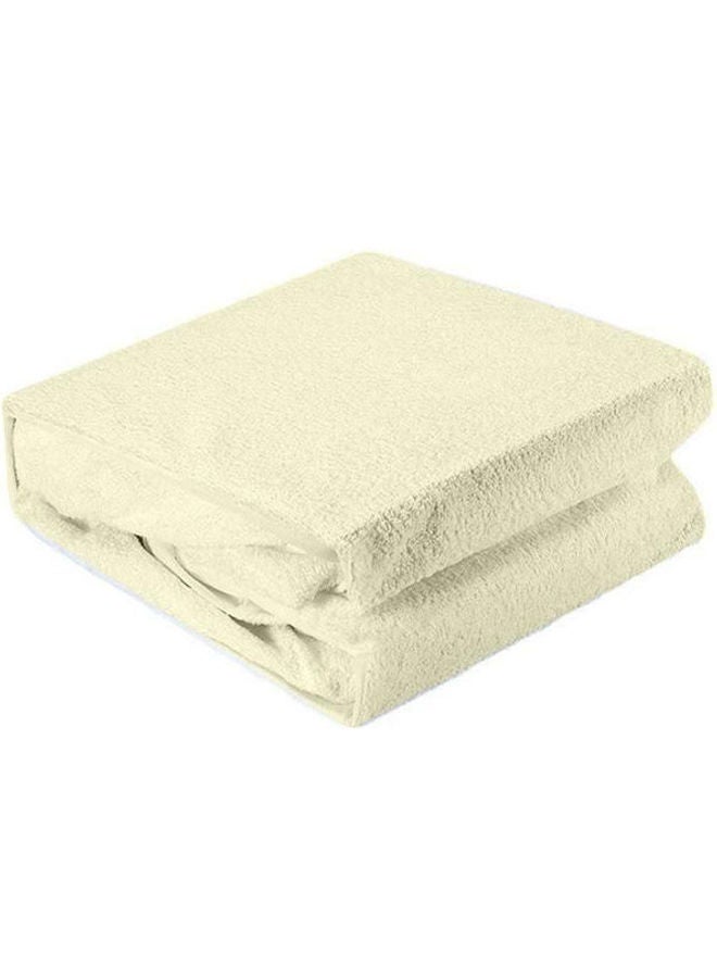 Waterproof Solid Mattress Prottector Combination Beige 120cm - Image 1