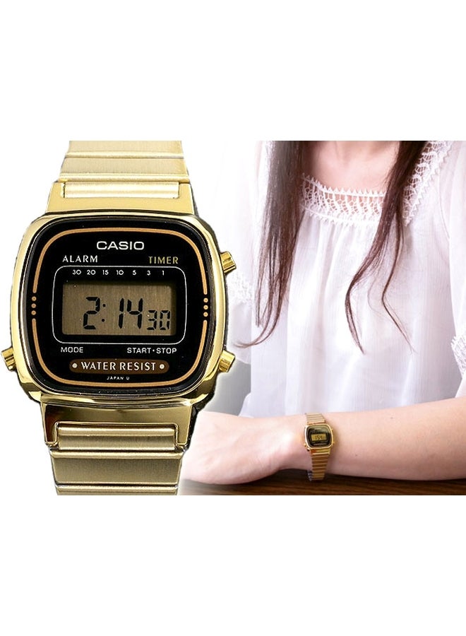 CASIO Women's Vintage Series Water Resistant Stainless Steel Watch LA670WGA-1UWD - 25 mm - Gold - Image 3