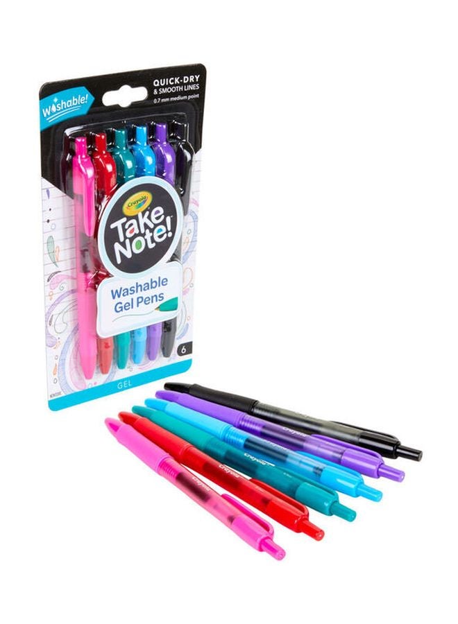 كرايولا مجموعة أقلام جل تيك نوت قابلة للغسل من 6 قطع متعدد الألوان - Image 2