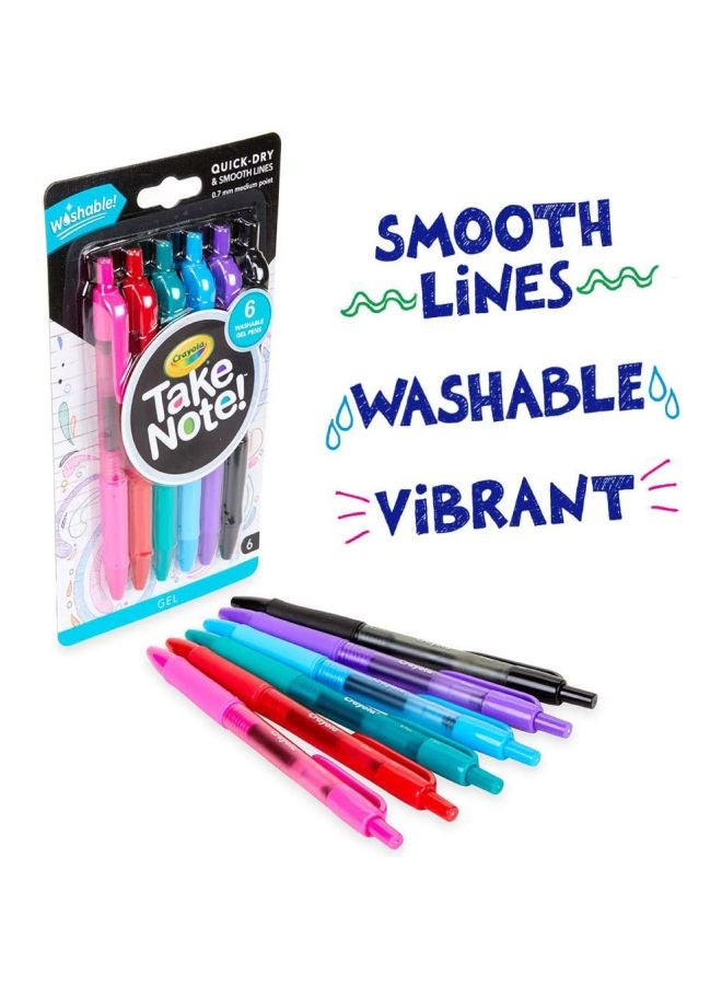 كرايولا مجموعة أقلام جل تيك نوت قابلة للغسل من 6 قطع متعدد الألوان - Image 4