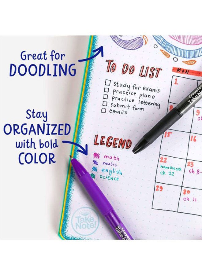 كرايولا مجموعة أقلام جل تيك نوت قابلة للغسل من 6 قطع متعدد الألوان - Image 5