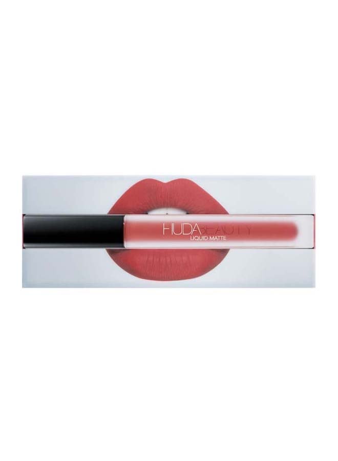 HUDA BEAUTY - Liquid Matte Lipstick Icon-A Classy Peachy Pink - Image 1