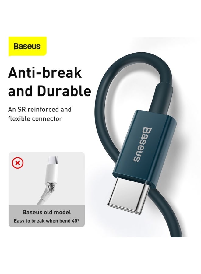 Baseus - USB C to Lightning Fast Charging Data Cable PD 20W Superior Series Type C for Apple iPhone 14 Pro Max /Plus/13/12/11 Pro Max Mini XS X 8 7 6 5 SE iPad and More 1M Blue - Image 1