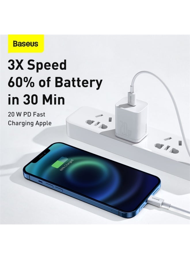 Baseus - USB-C to Lightning Fast Charging Data Cable for Apple Device White - Image 1
