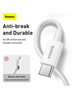 Baseus USB-C to Lightning Fast Charging Data Cable for Apple Device White  - Image 4