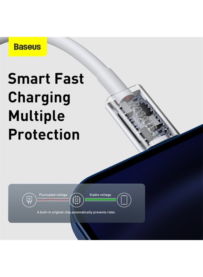 Baseus - USB-C to Lightning Fast Charging Data Cable for Apple Device White - Image 1