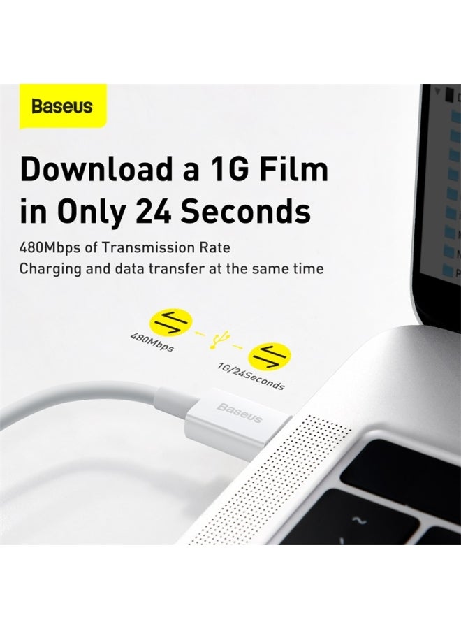 Baseus - USB-C to Lightning Fast Charging Data Cable for Apple Device White - Image 1