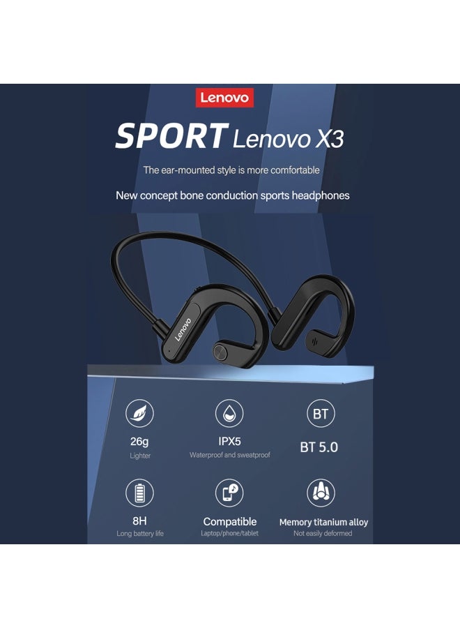 Lenovo X3 Bluetooth 5.0 Headphones Black - Image 3