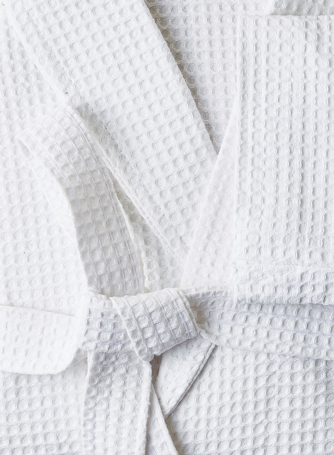 Bathrobe - 280 GSM 100% Cotton Waffle Quick Dry And Lightweight - Shawl Collar & Pocket - White Color - 1 Piece 