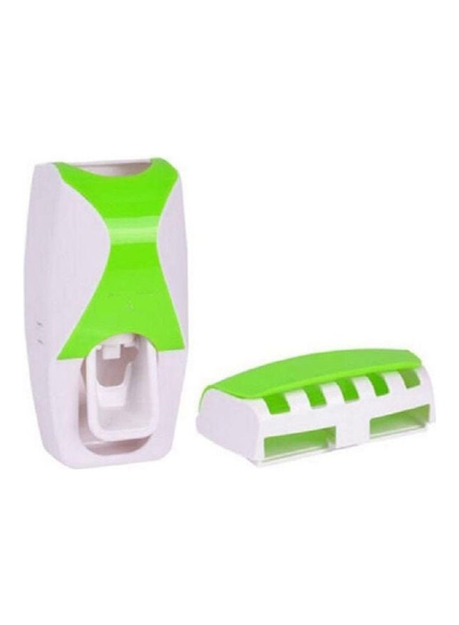 Toothpaste Dispenser And Toothbrush Holder Green - Image 1