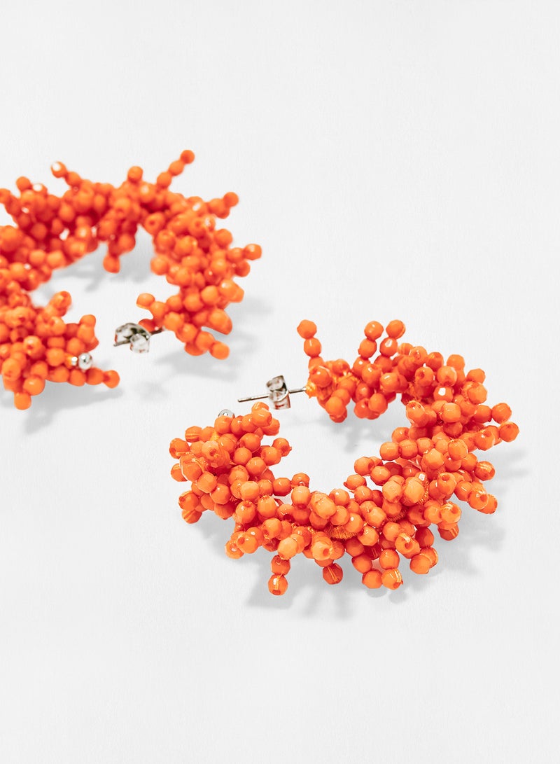 PIECES - Beads Hoop Earrings - Image 1