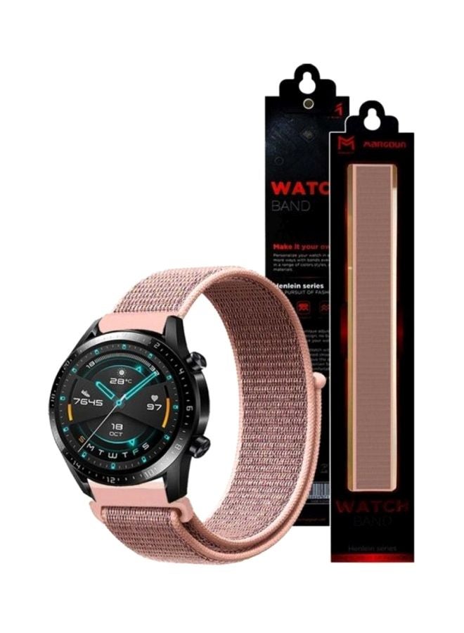 MARGOUN Nylon Sport Loop Band for Huawei GT2 Watch Pink Sand  - Image 2