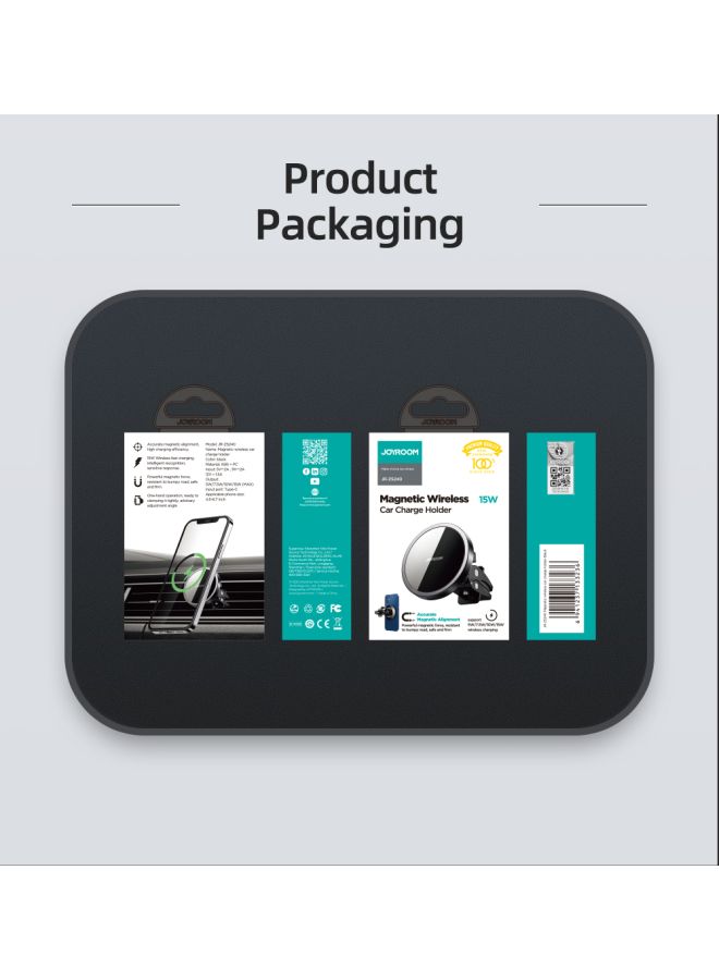 JOYROOM 15W Magnetic Wireless Charger with Holder for Apple iPhone 12 Black/Silver - Image 4