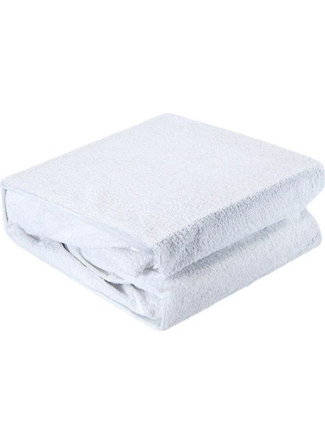 واقي فراش سادة مقاوم للماء مختلط أبيض 90 x 200سم 