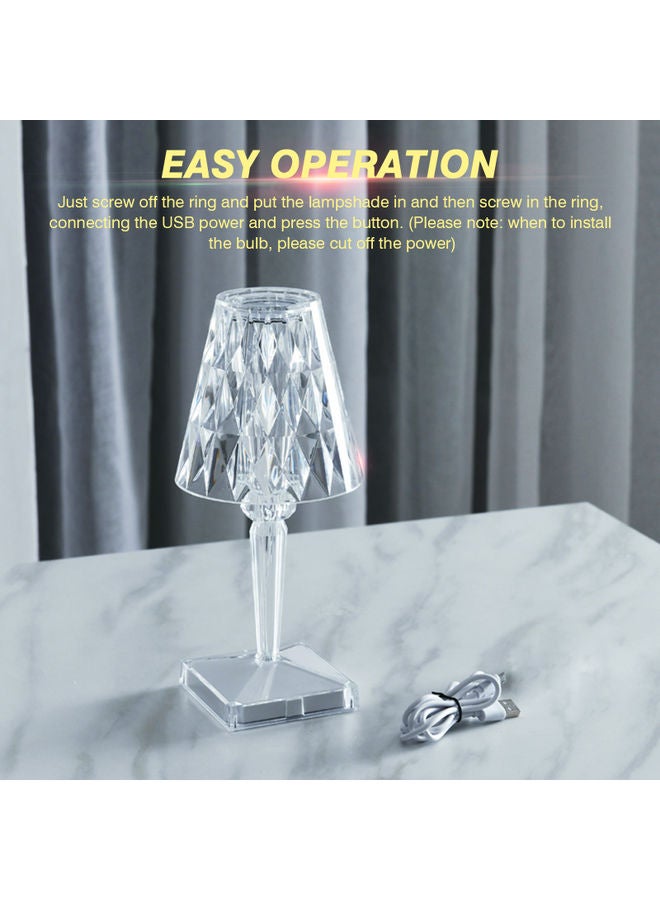 Generic - Modern Crystal Table Lamp Silver - Image 1