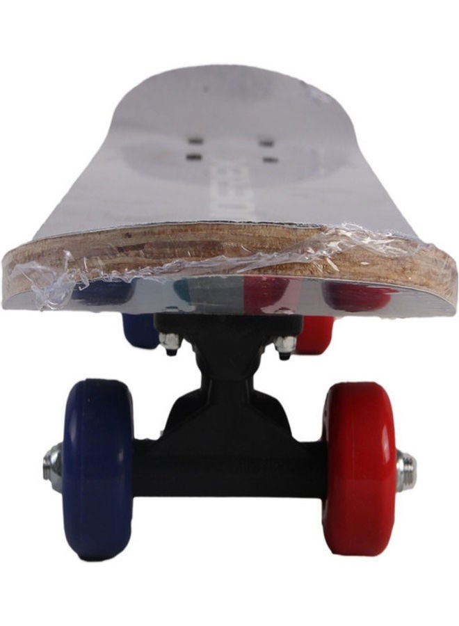 Wood Double Kick Skateboard With PVC Wheel 60x15cm