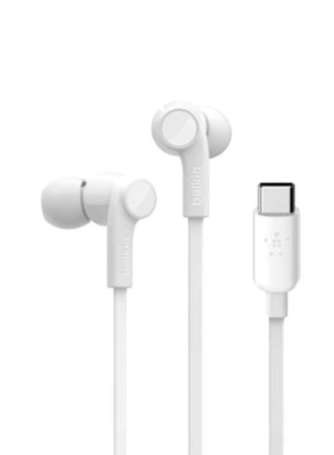belkin - Type-C Wired In-Ear Earphones White - Image 1