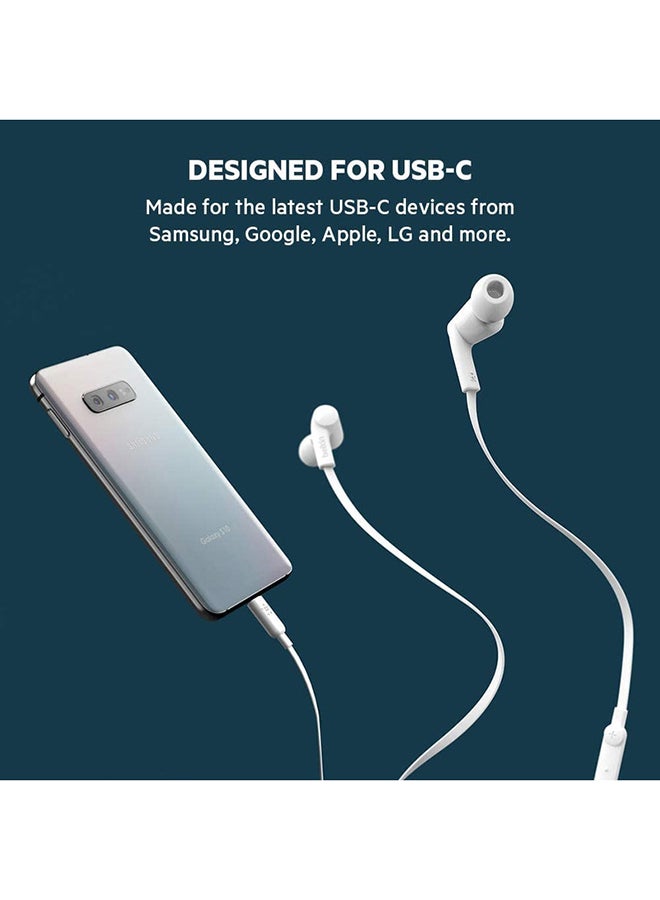 belkin - Type-C Wired In-Ear Earphones White - Image 1