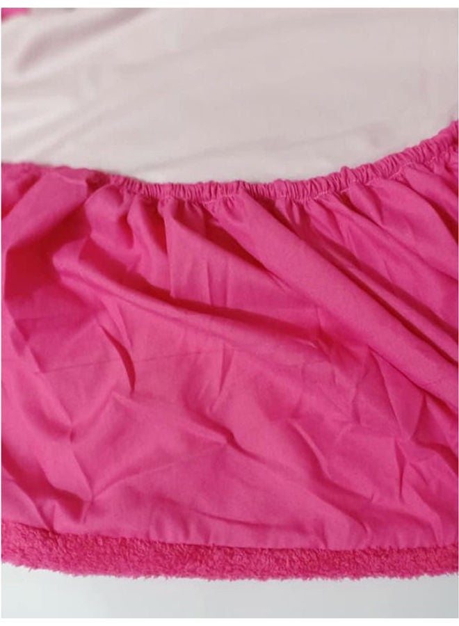 واقي فراش سادة مقاوم للماء مختلط وردي 120 x 200سم - Image 2