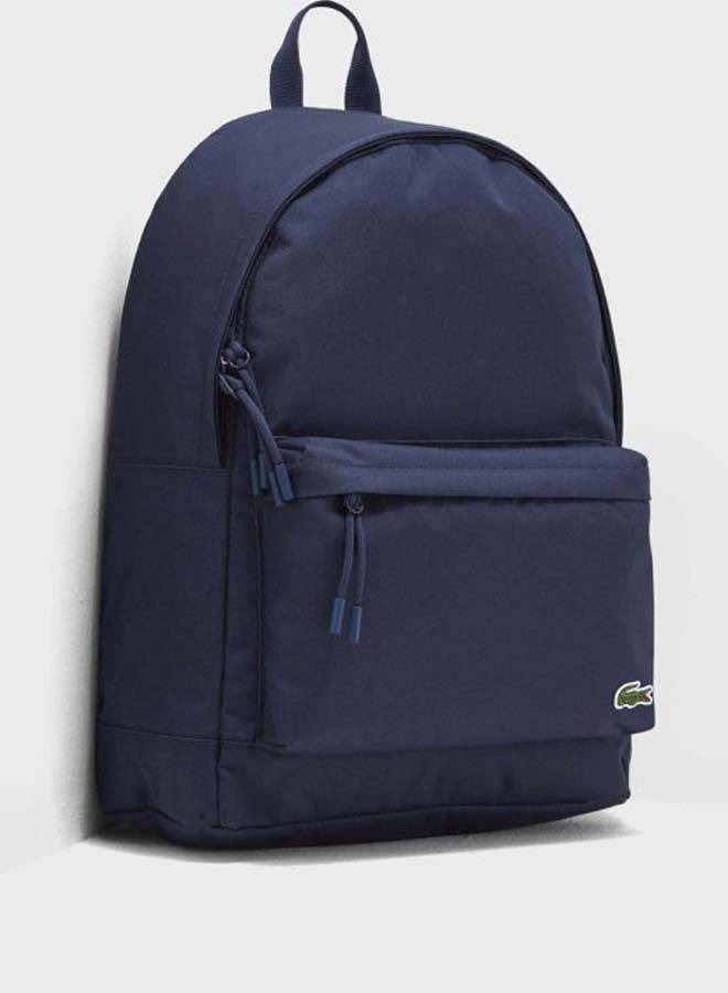 LACOSTE - Logo Embroidered Backpack Blue - Image 1