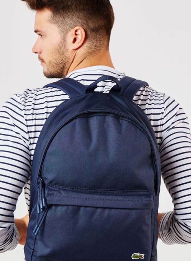 LACOSTE - Logo Embroidered Backpack Blue - Image 1