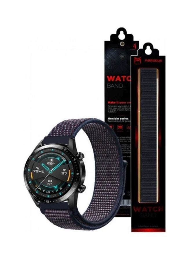 MARGOUN Nylon Sport Loop Band for Huawei GT2 Watch Indigo - Image 2