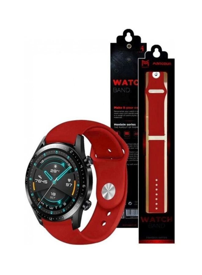 مارجون سوار بديل من السيليكون لساعة هواوي GT2 أحمر - Image 2